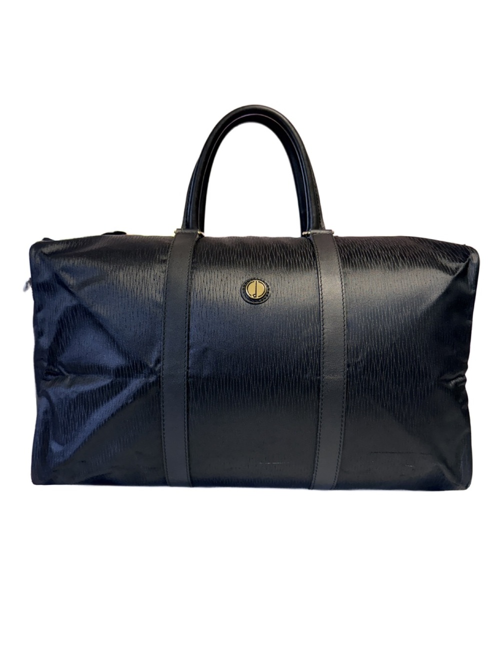 Dunhill Black Leather-Trim Weekend Duffel
